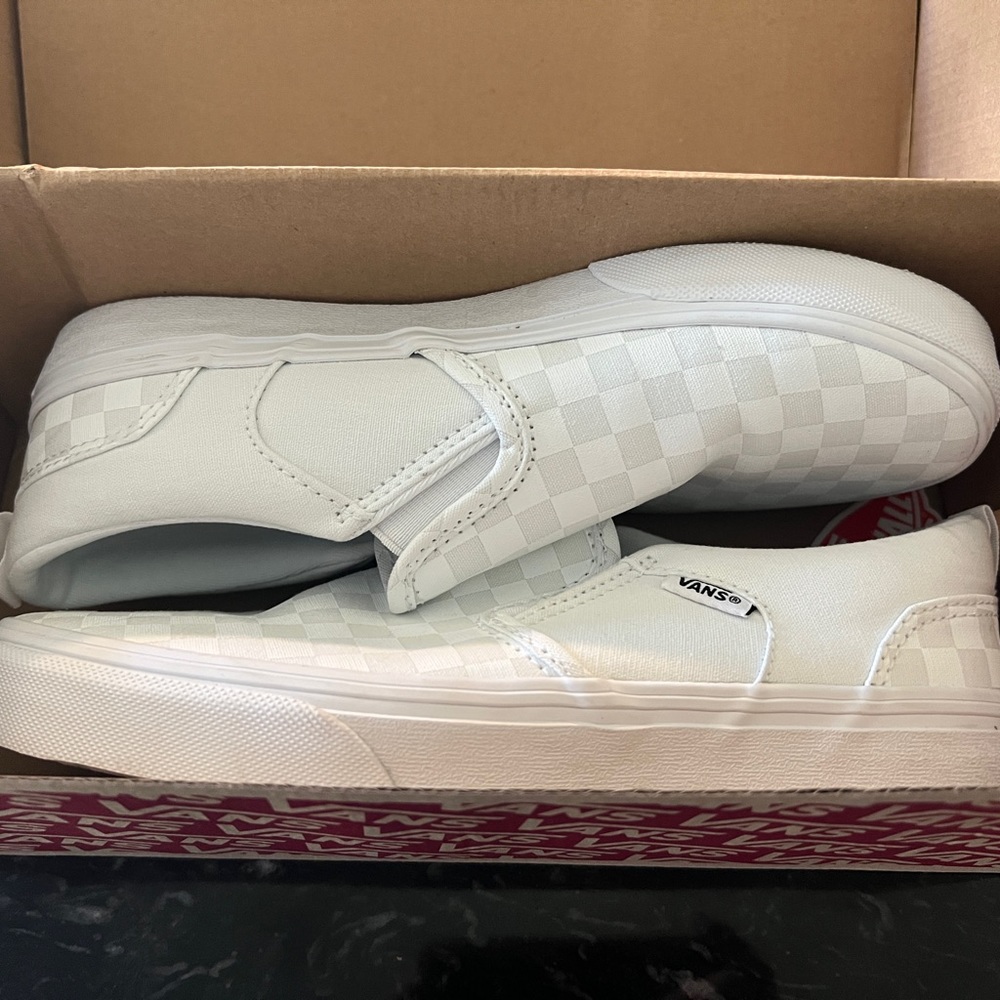 NIB Asher Checkerboard White Vans